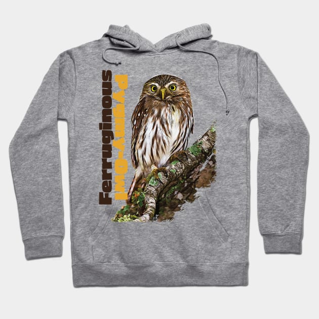 Ferruginous Pygmy-Owl color Hoodie by Ripples of Time